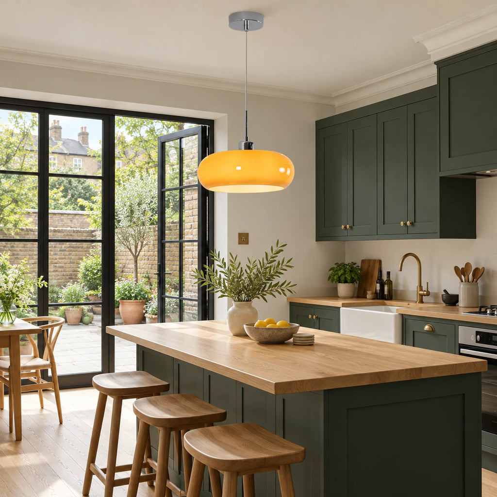Bauhaus Opal Glass Pendant Light Ambera