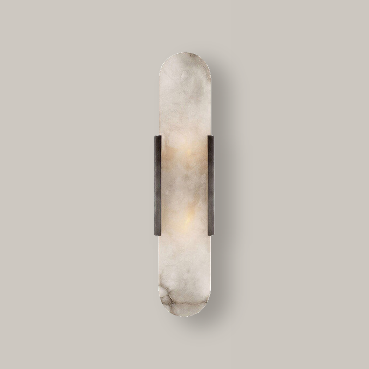 Alabaster Marble Wall Light Selora Black, Fond blanc noir