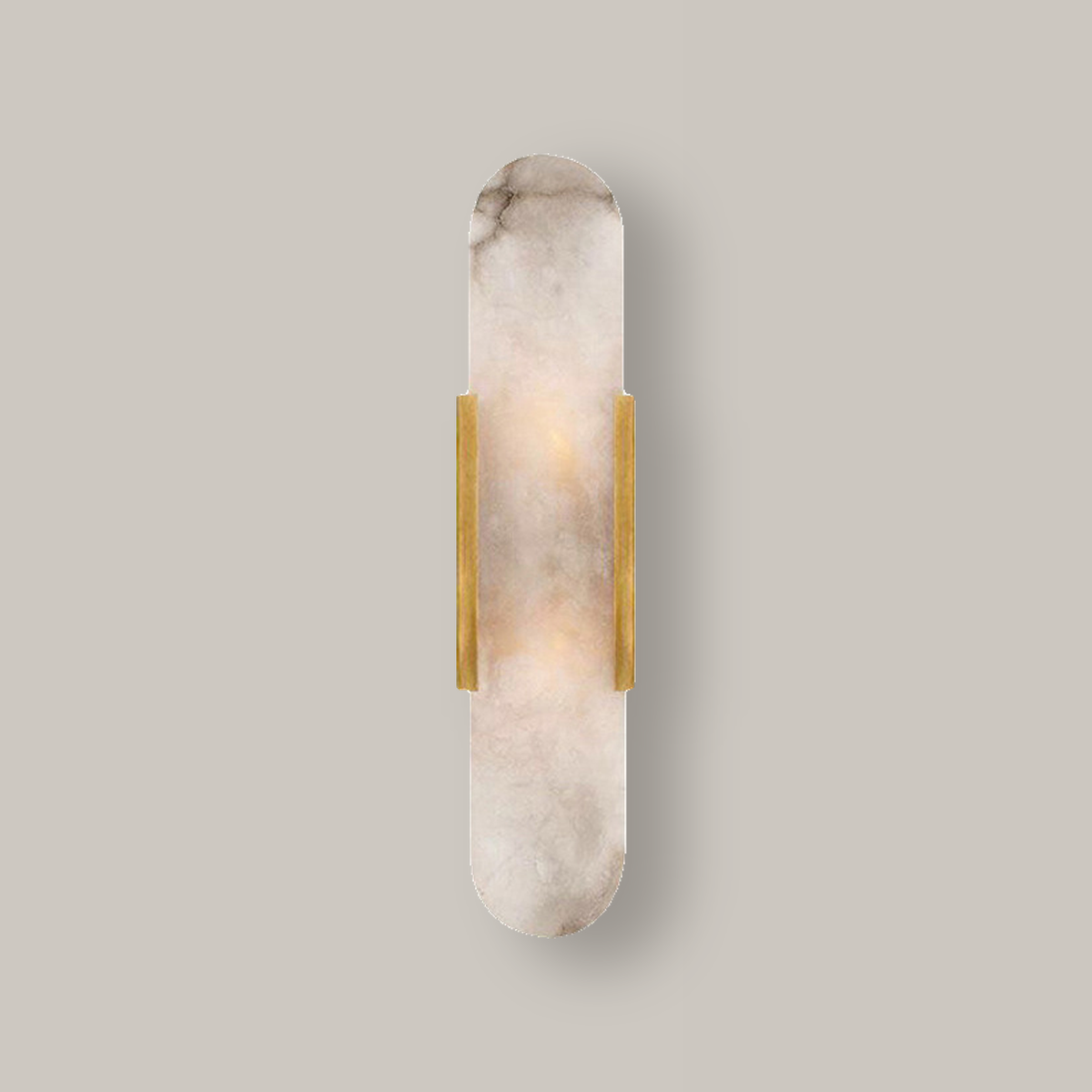Alabaster Marble Wall Light Selora Brass, Fond blanc laiton
