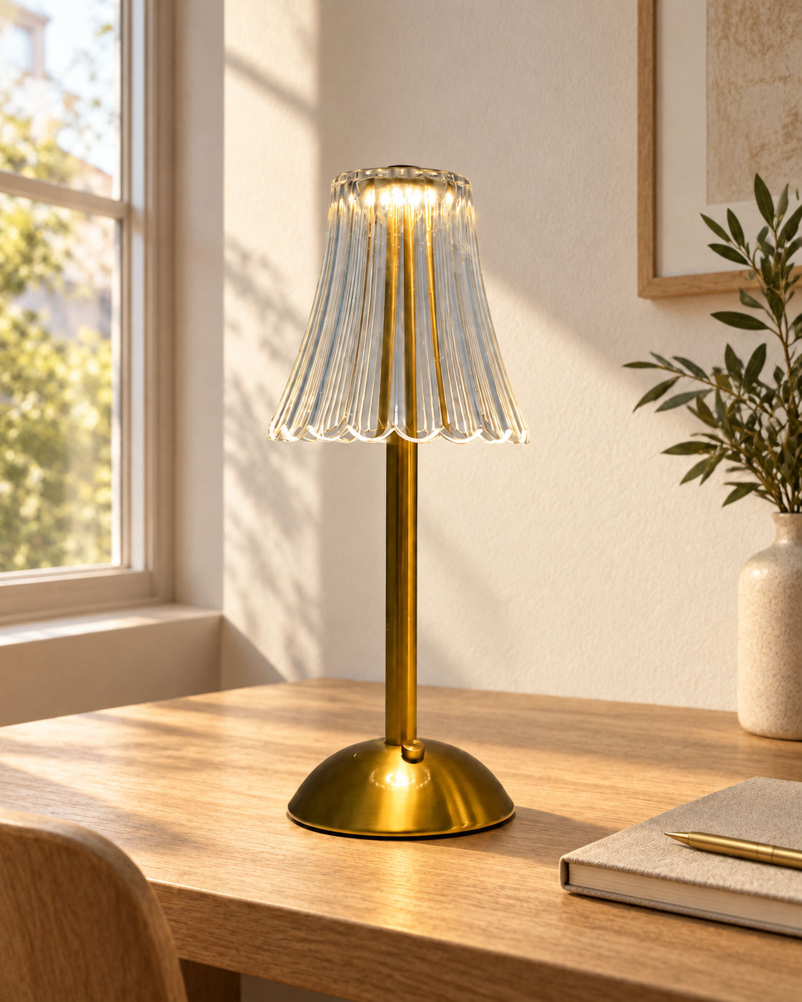 Ribbed Cone Shade Table Lamp Selvina