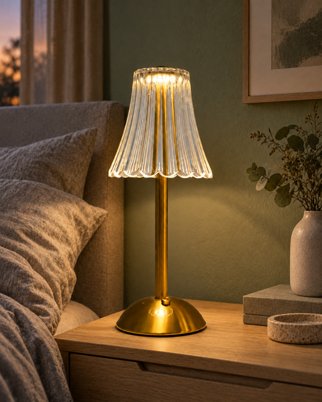 Ribbed Cone Shade Table Lamp Selvina