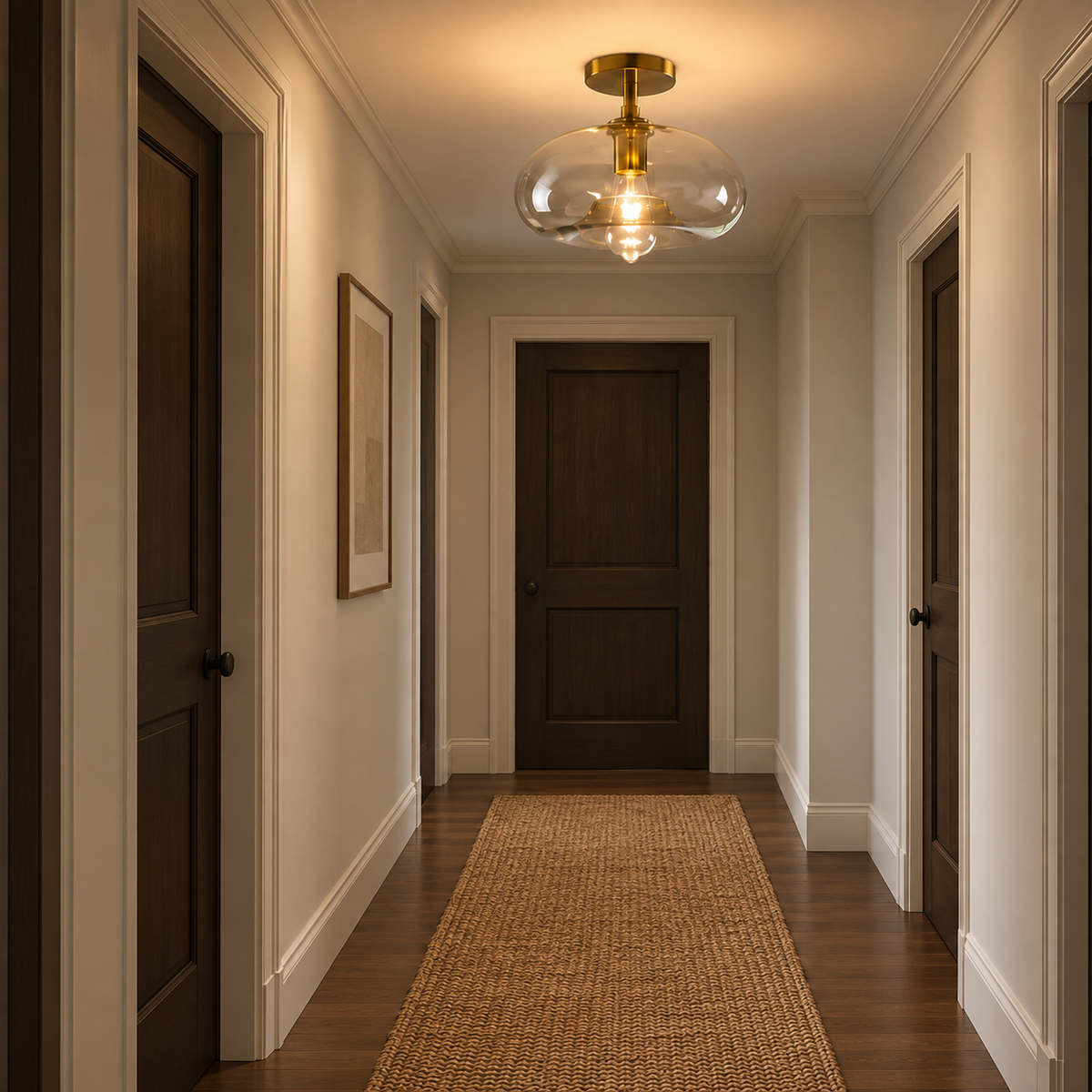Amber Glass Flush Mount Ceiling Light Corvella