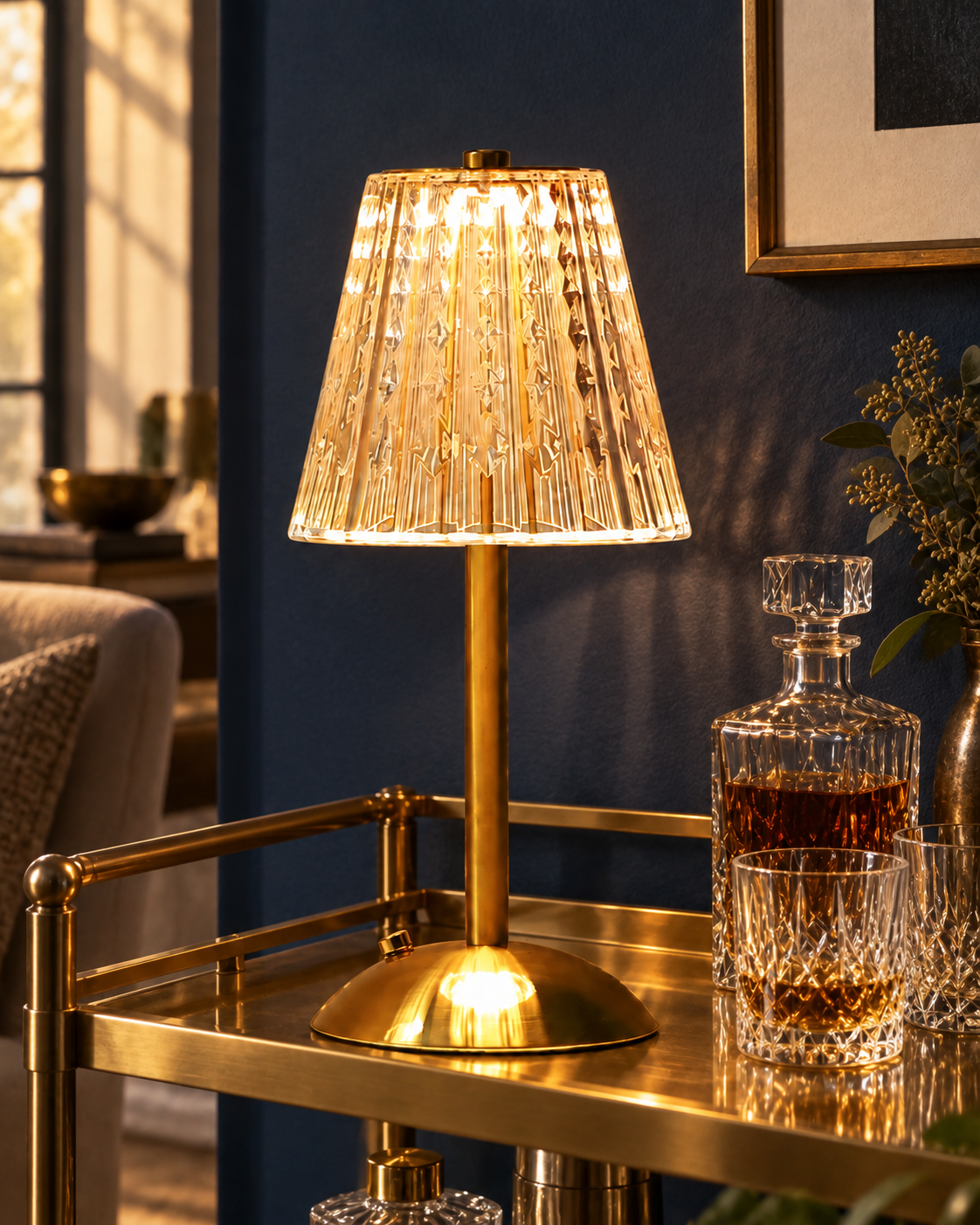 Crystal Cut Shade Table Lamp Orvina