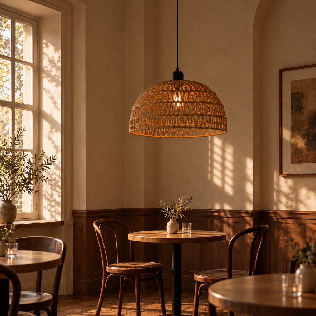 Woven Rope Dome Pendant Light Navelia