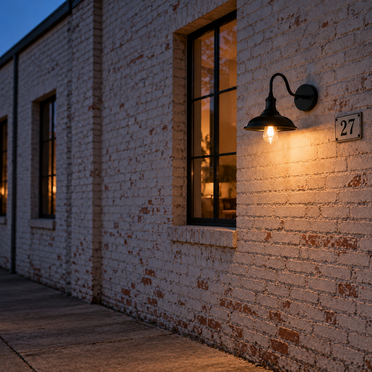 Industrial Gooseneck Outdoor Wall Light Torvina