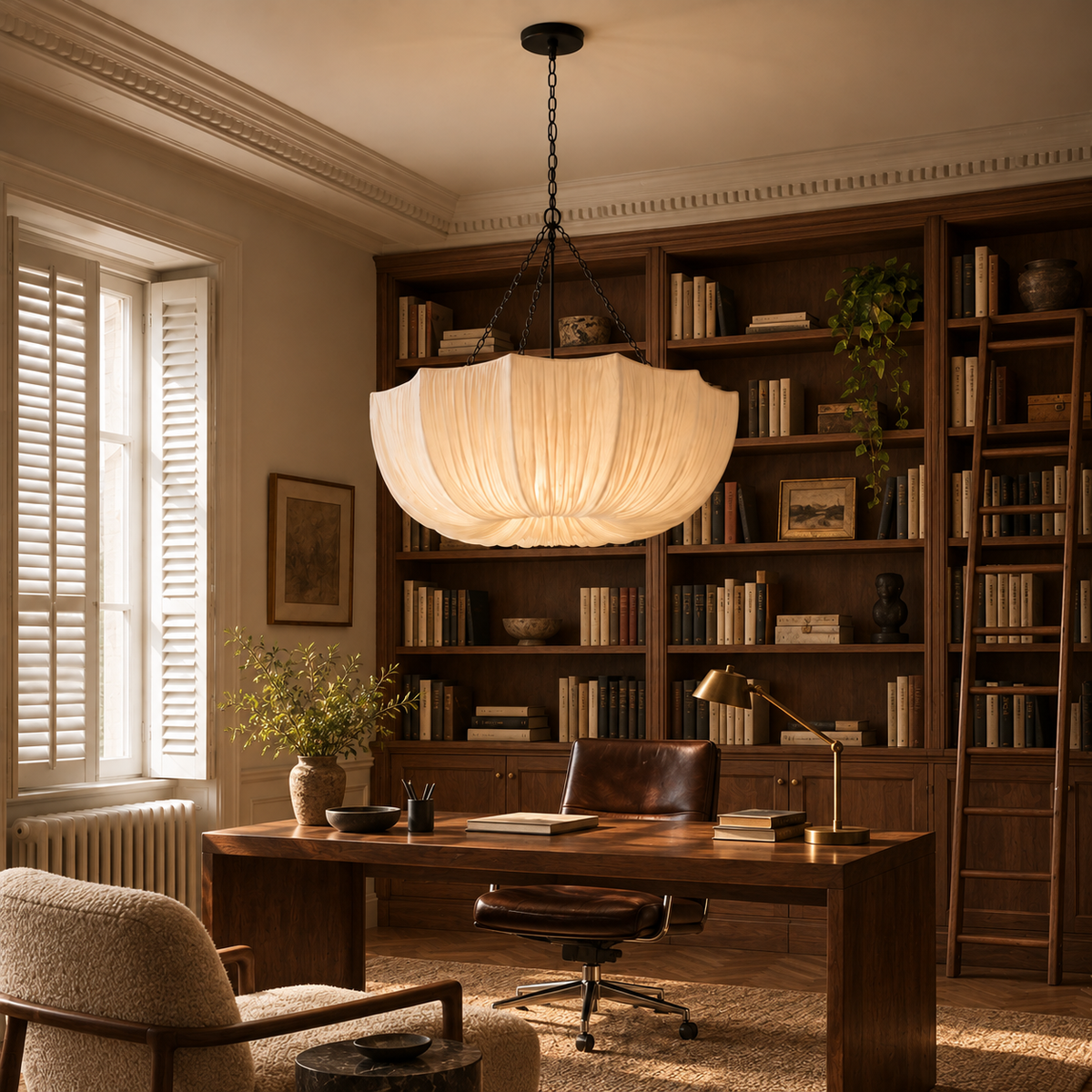 Pleated Fabric Petal Chandelier Serenna