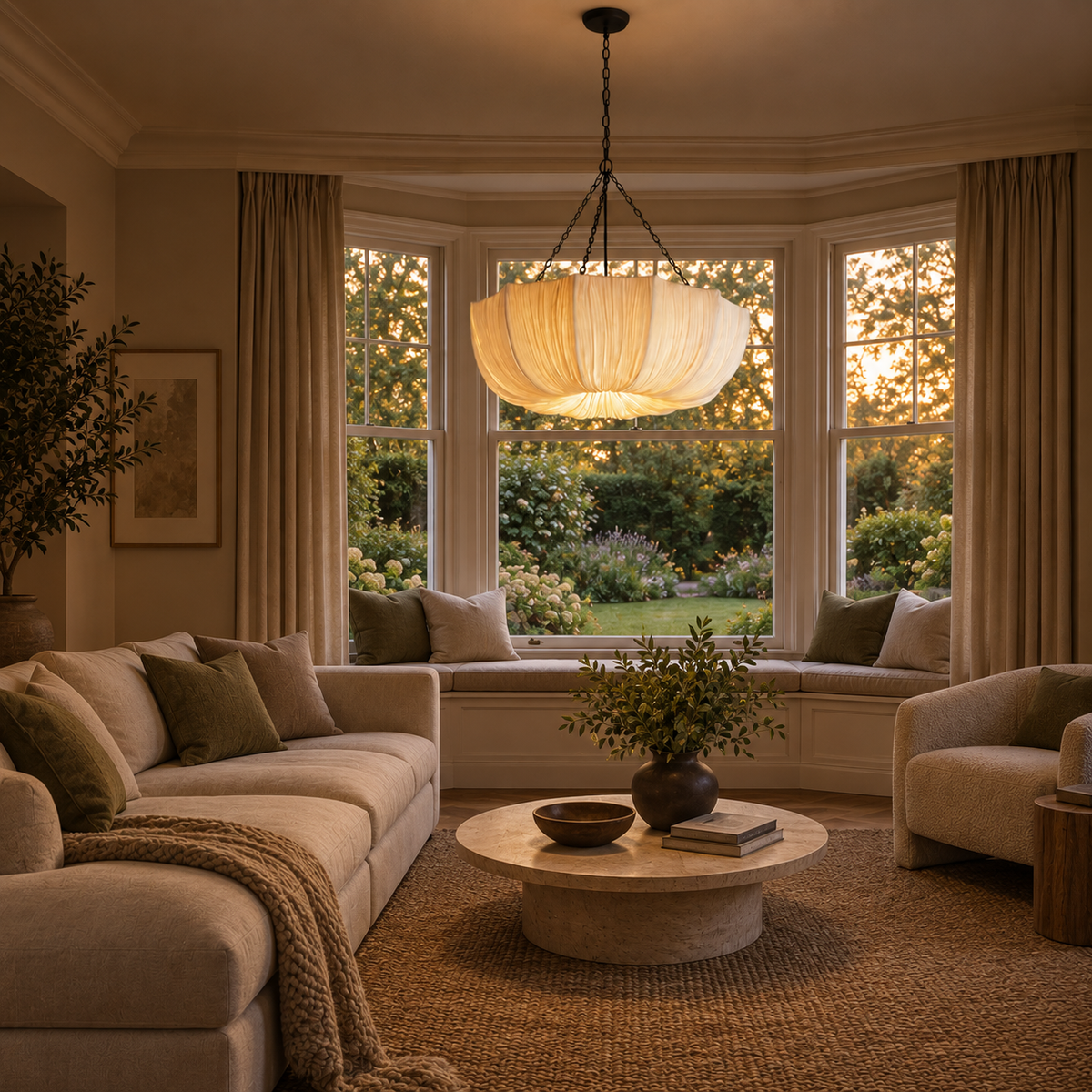 Pleated Fabric Petal Chandelier Serenna