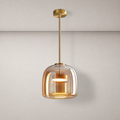 Smoked Glass Pendant Light Ostara Cognac 15/26, Fond neutre