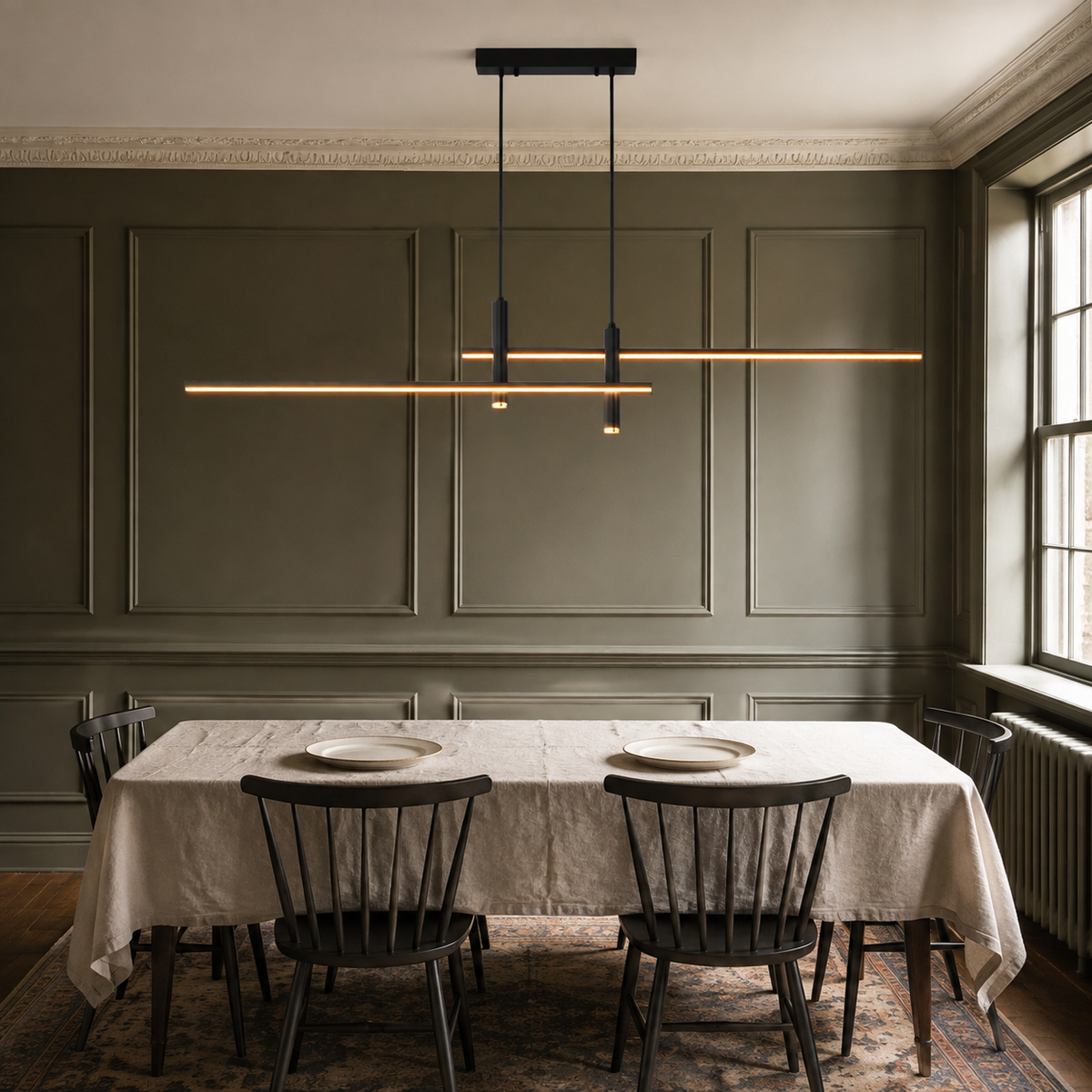 Linear LED Pendant Light Galira, Salle a manger