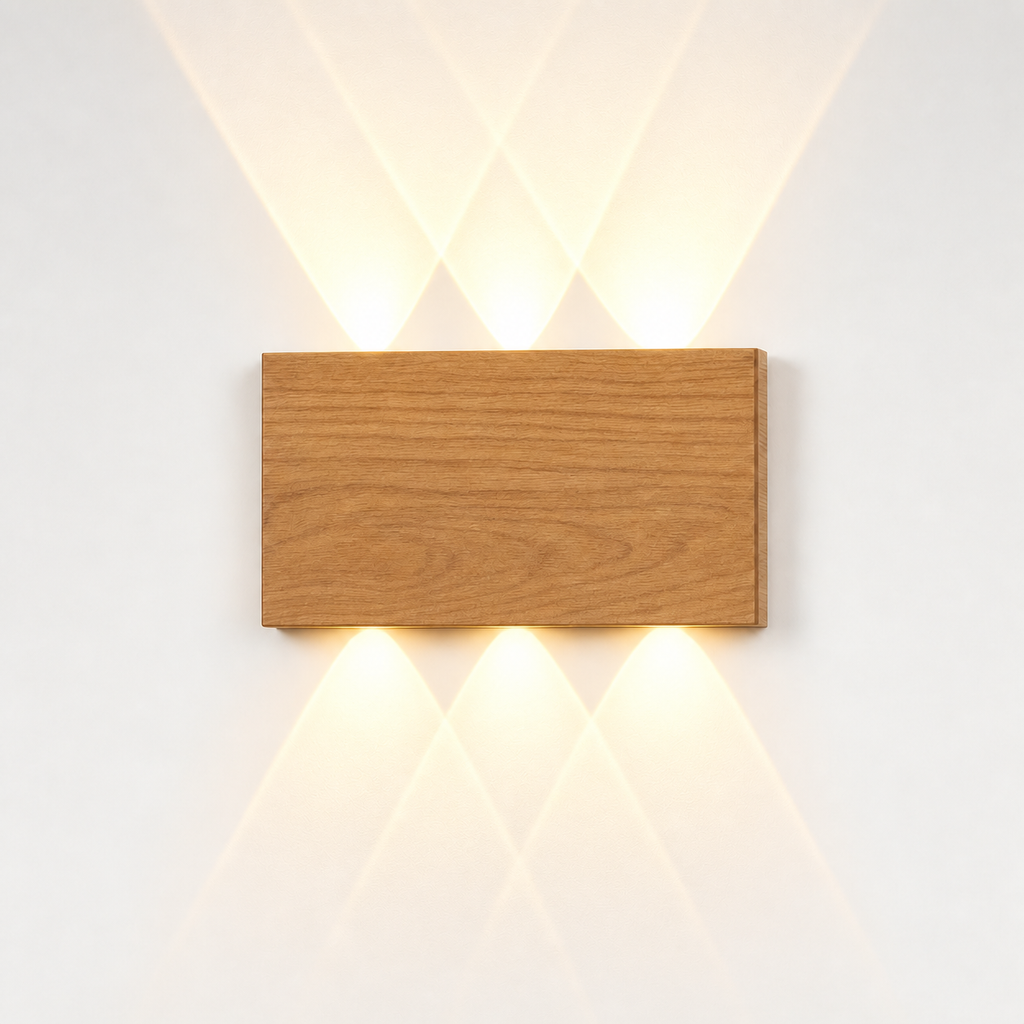 Rechargeable Cordless Wall Light Vessa Light Wood, Fond neutre