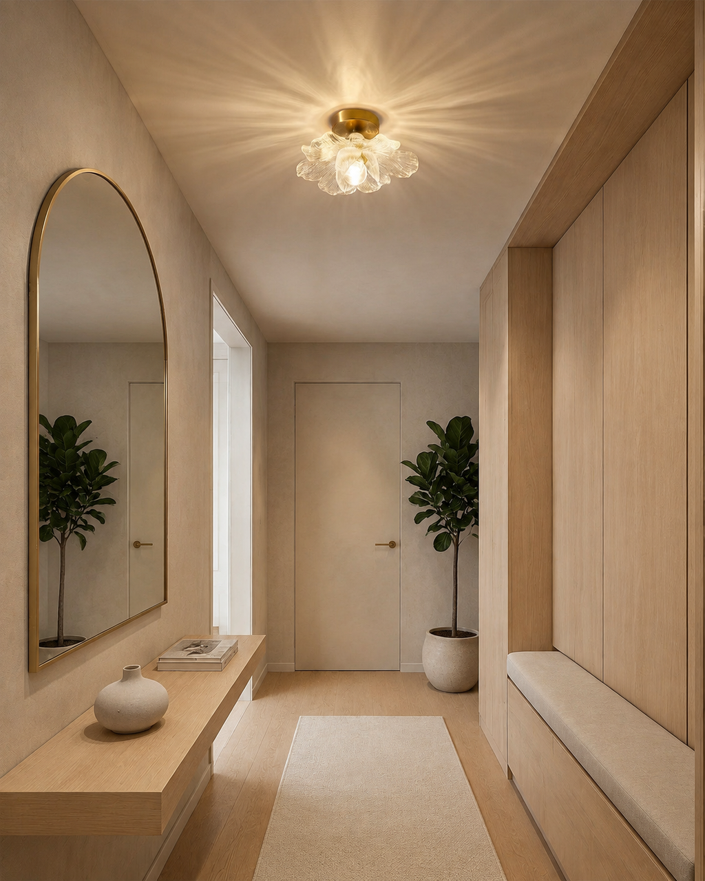Nordic Flower Ceiling Light Rilana, Entree, boiseries