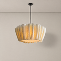 Handmade Fabric Pendant Light Belora, Fond neutre