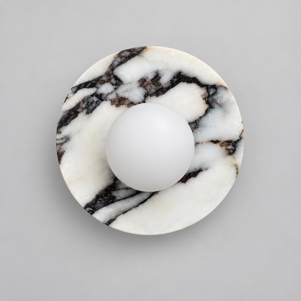 Callix Nordic Marble Wall Light 20cm, Fond neutre