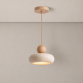 Natural Stone Pendant Light Fenora Natural Oak, Fond neutre