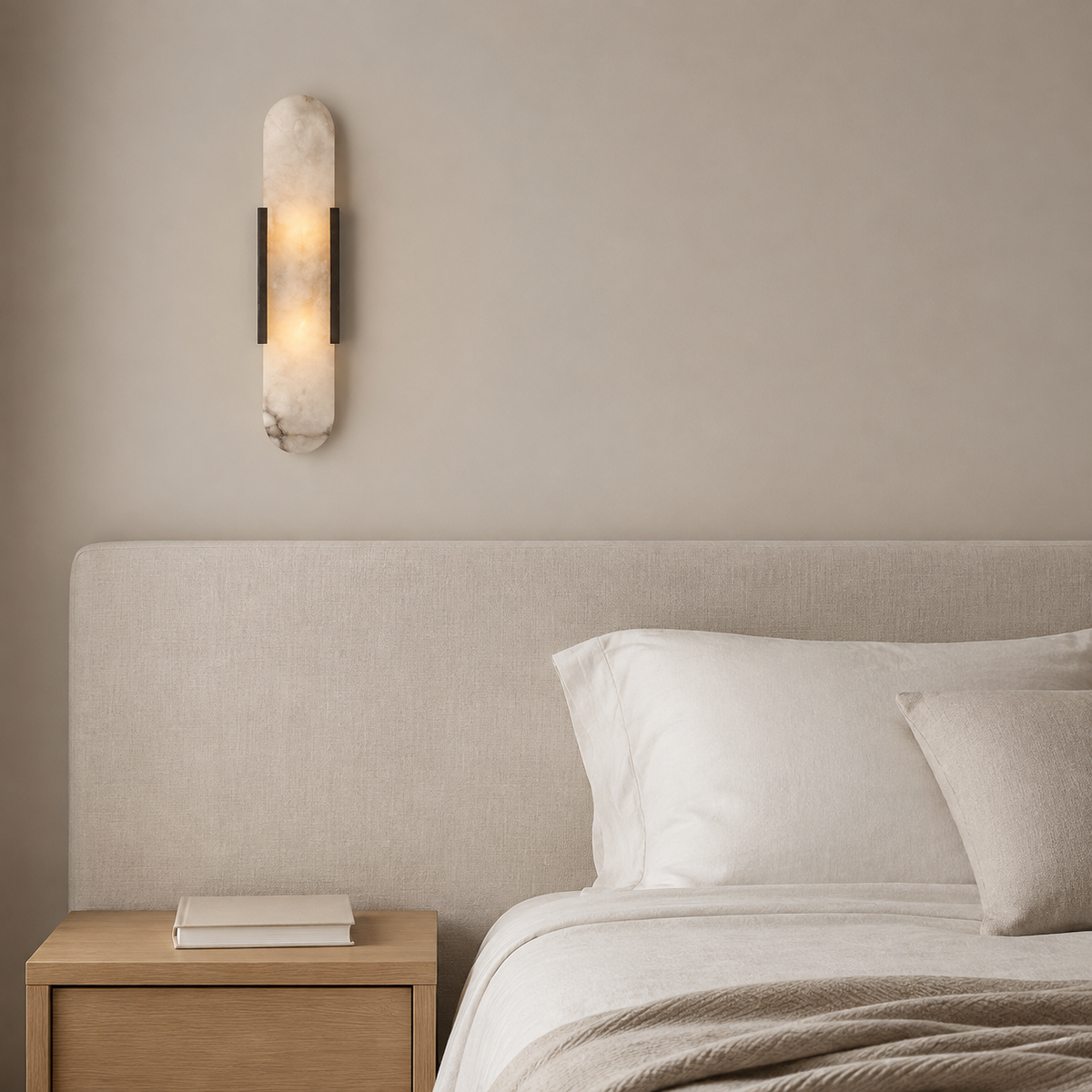 Alabaster Marble Wall Light Selora Black, Chambre