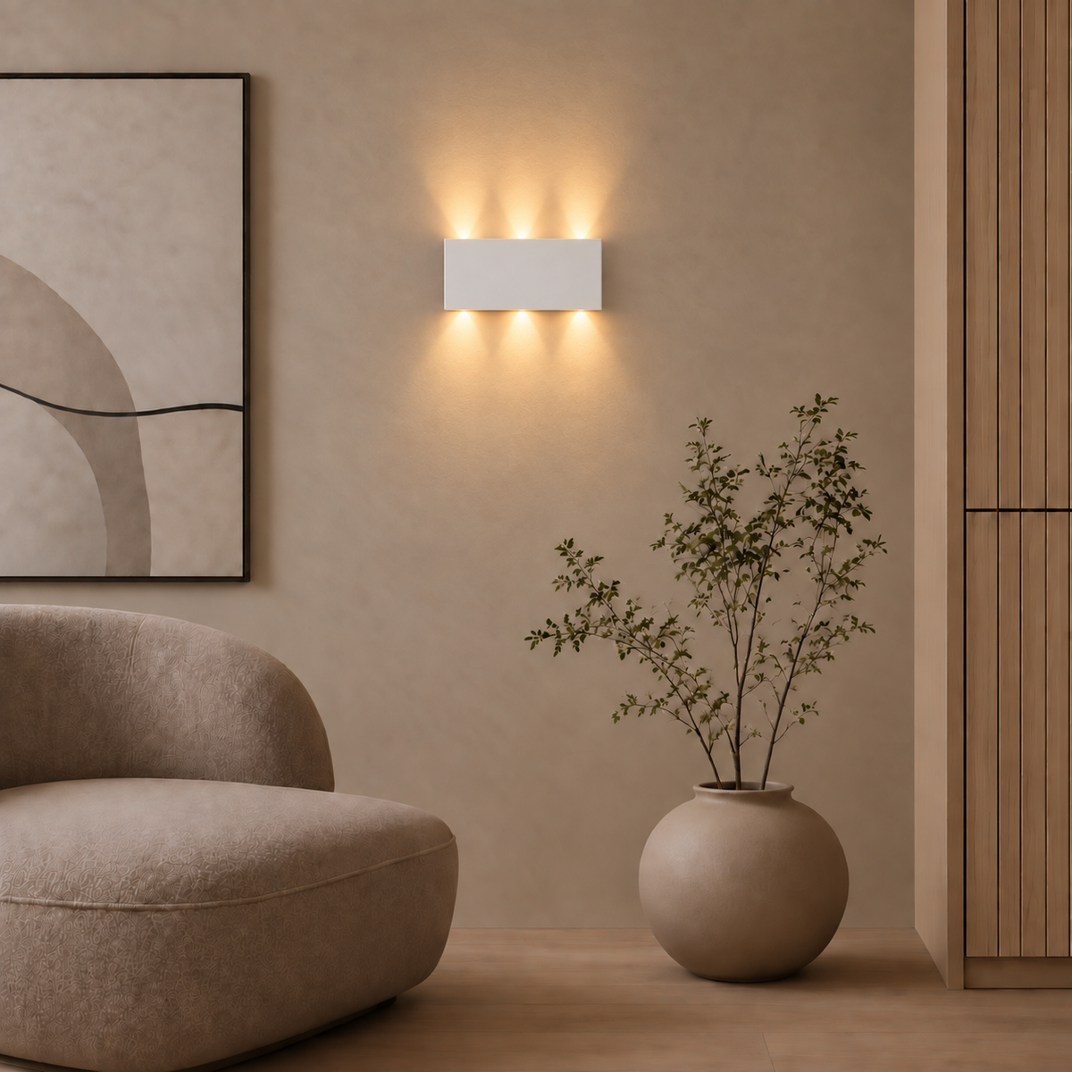 Rechargeable Cordless Wall Light Vessa, Salon, white