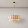 Tiered Fabric Pendant Light Ilora, Fond neutre