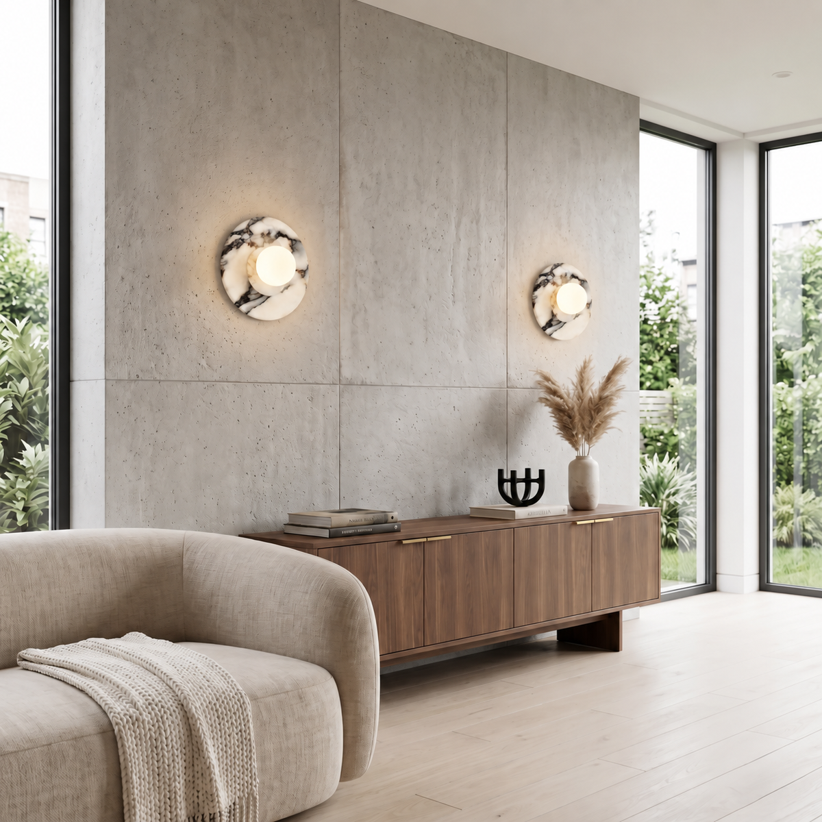 Marble Ring Wall Light Ulara, Mise en situation, salon