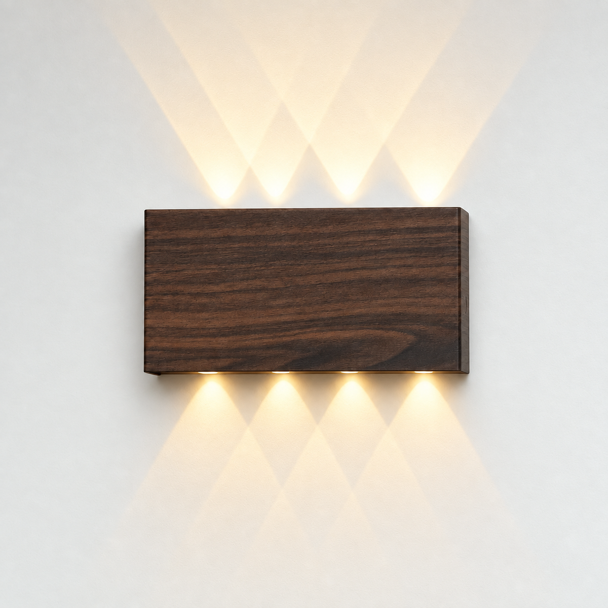 Rechargeable Cordless Wall Light Vessa Dark Wood, Fond neutre
