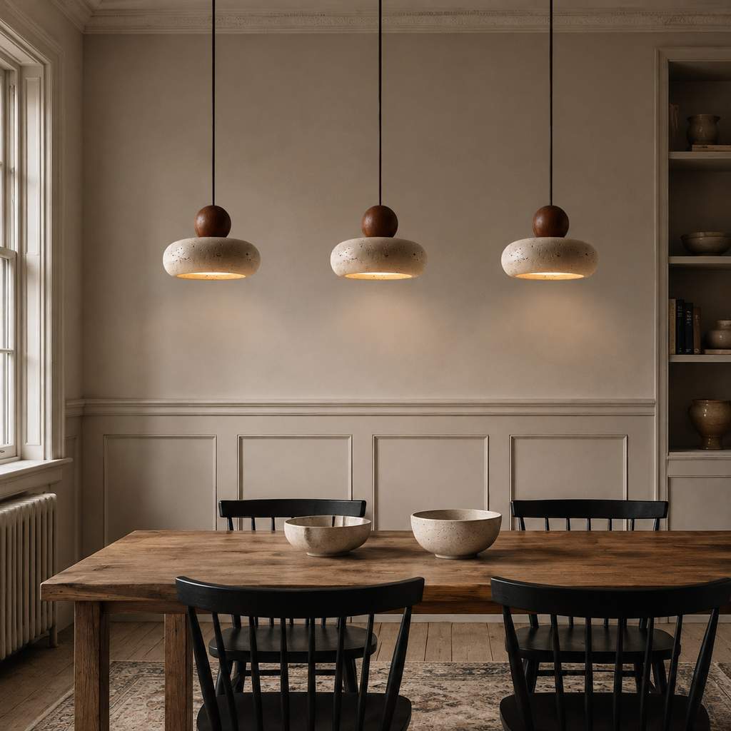 Natural Stone Pendant Light Fenora, Salle a manger