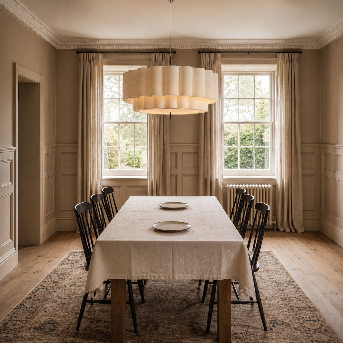 Tiered Fabric Pendant Light Ilora, Salle a manger