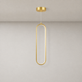 Slim Oval Halo Pendant Light Caleva Brass / 1 Head, Fond neutre