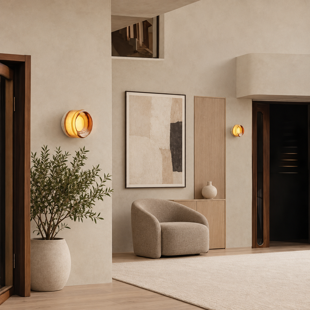 Ribbed Round Flush Wall Light Farela, Patio