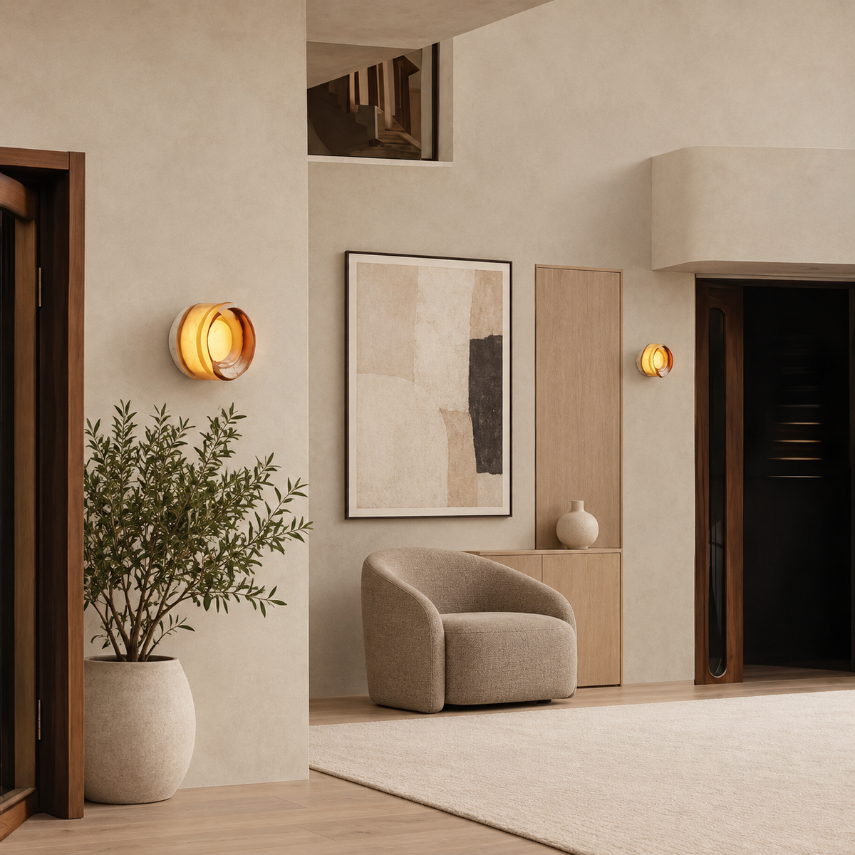 Ribbed Round Flush Wall Light Farela, Patio