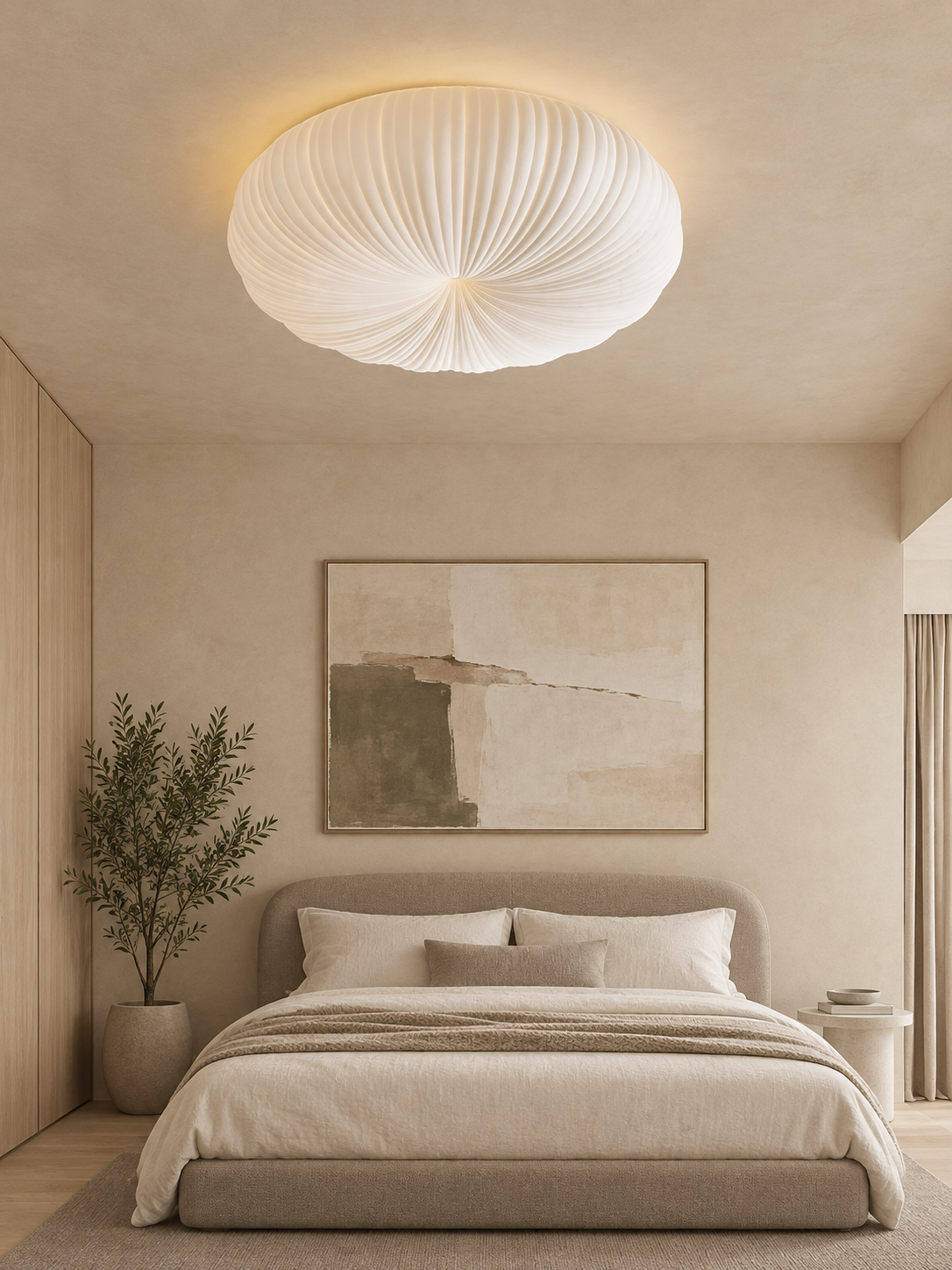 Pleated Pumpkin Ceiling Light Pavena, Chambre