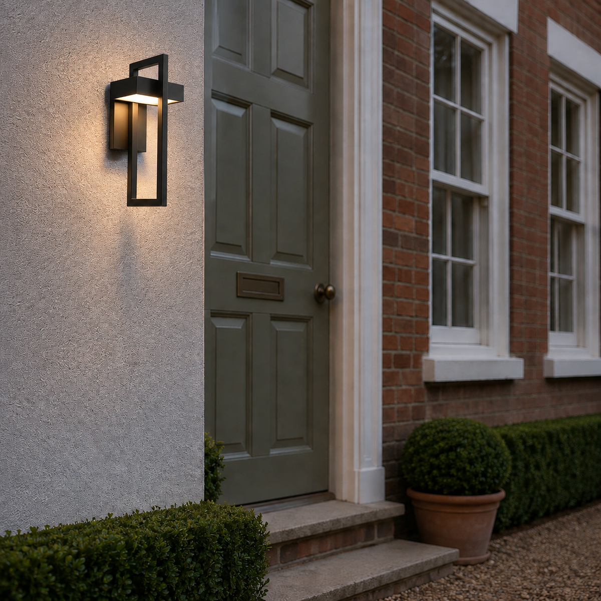 Outdoor Down Wall Light Perina, Facade, pierre claire